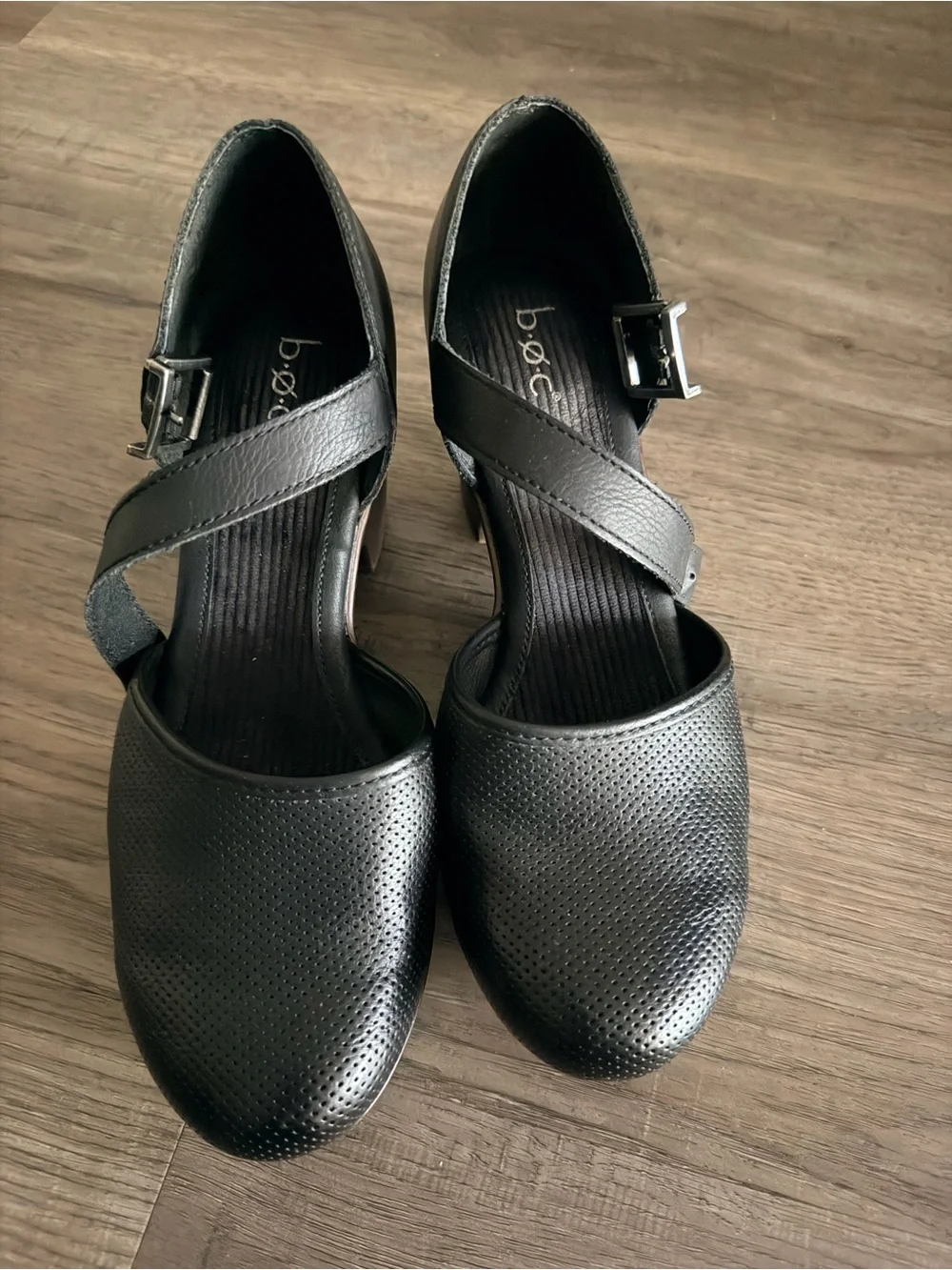 Black Mary Jane Flats with Ankle Strap